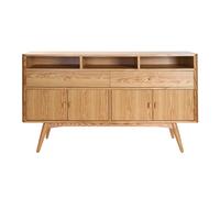 Buffet vintage en bois clair 4 portes 2 tiroirs L160 cm NORDECO