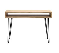 Bureau avec rangement en bois manguier massif et métal noir L116 cm VIBES