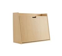 Bureau mural avec rangements scandinave bois clair chêne L78 cm GABIN