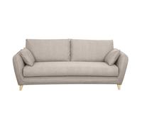 Canapé convertible scandinave 3 places en tissu beige avec matelas 10 cm CREEP