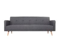 Canapé convertible scandinave 3 places en tissu gris foncé et bois clair ULLA