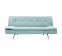 Canapé convertible scandinave 3 places en tissu vert lagon et bois clair SENSO