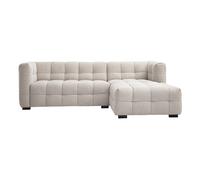 Canapé d'angle droit design 3 places en tissu effet velours texturé beige CORTO