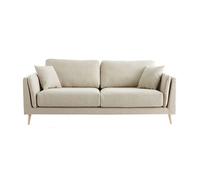 Miliboo - Canapé scandinave 3 places en tissu beige naturel et bois clair VOGUE