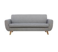 Canapé scandinave 3 places en tissu gris clair et bois clair PURE