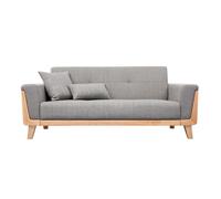 Canapé scandinave 3 places en tissu gris et bois clair FJORD
