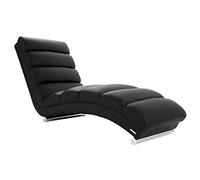 Chaise longue / fauteuil design noir et acier chromé TAYLOR