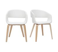 Chaises design blanc et bois clair (lot de 2) SLAM
