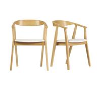Miliboo - Chaises scandinaves design blanc et bois clair (lot de 2) BAHIA