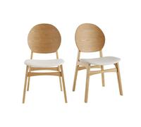 Chaises scandinaves en bois clair et blanc (lot de 2) ELTON