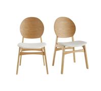 Chaises scandinaves en bois clair et blanc (lot de 2) ELTON