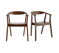 Miliboo - Chaises scandinaves en bois foncé (lot de 2) BAHIA