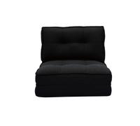 Chauffeuse 1 place convertible en tissu noir SALLY