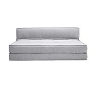 Chauffeuse 2 places convertible en tissu gris clair KATY