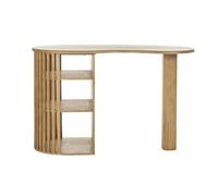 Ilot - table de bar avec rangements en bois clair manguier massif H90 cm LOBIO