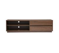 Meuble TV finition bois foncé noyer 2 tiroirs L160 cm MADERO