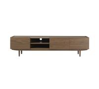 Meuble TV finition bois foncé noyer 3 portes L180 cm SANAA