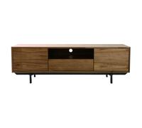 Meuble TV vintage en bois foncé niche ouverte L160 cm MANNY