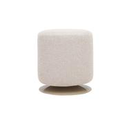 Pouf rond pivotant en tissu effet velours texturé beige et métal D39.5 cm VOLNAY