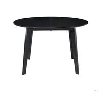 Table à manger design extensible ronde noire L120-150 cm LEENA