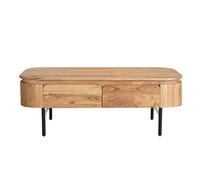 Miliboo Table Basse avec rangements en Bois Massif et métal Noir 4 tiroirs L115 cm Napoli
