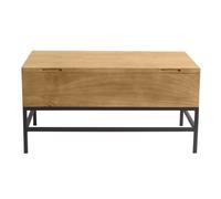Table basse relevable industrielle bois manguier massif et métal noir L90 cm YPSTER