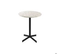 Table bistrot ronde en terrazzo et métal noir D60 cm MEERA