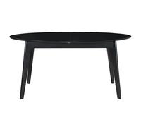 Miliboo - Table extensible rallonges intégrées ovale en bois noir L160-200 cm MARIK