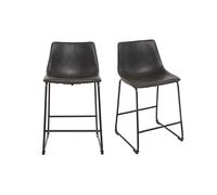 Miliboo Tabourets de Bar Design Noir H61 cm (Lot de 2) New Rock