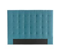 Miliboo - Tête de lit capitonnée en tissu bleu canard L140 cm HALCIONA