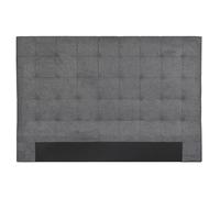 Miliboo - Tête de lit capitonnée en tissu gris anthracite L180 cm HALCIONA