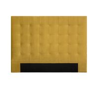 Miliboo - Tête de lit capitonnée en tissu velours jaune moutarde L160 cm HALCIONA