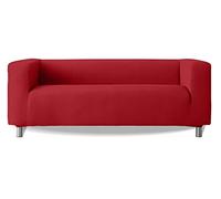 Milica Housse de canapé Compatible avec Le canapé IKEA Klippan et similaires à accoudoirs Hauts | Modèle Aruba | Tissu Multi-Extensible Lavable fabriqué en Europe | Ajustement Parfait | Couleur Rouge