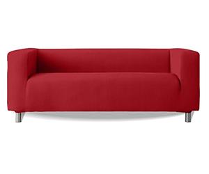 Milica Housse de canapé Compatible avec Le canapé IKEA Klippan et similaires à accoudoirs Hauts | Modèle Aruba | Tissu Multi-Extensible Lavable fabriqué en Europe | Ajustement Parfait | Couleur Rouge