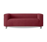 Milica | Housse de canapé Extensible Compatible avec Le modèle Klippan d’IKEA et similaires | pour canapés à accoudoirs Hauts | Tissu Doux, et Ajustable | Couleur Rouge Vibrant