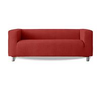 Milica | Housse de canapé Extensible Compatible avec Le modèle Klippan d’IKEA et similaires | pour canapés à accoudoirs Hauts | Tissu Doux, et Ajustable | Couleur Rouille Chaude et Actuelle