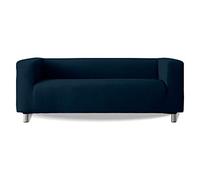 Milica | Housse de canapé Extensible Compatible avec Le modèle Klippan d’IKEA et similaires | pour canapés à accoudoirs Hauts | Tissu Doux, et Ajustable | Couleur Bleu Marine élégant