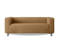 Milica | Housse de canapé Extensible Compatible avec Le modèle Klippan d’IKEA et similaires | pour canapés à accoudoirs Hauts | Tissu Doux, et Ajustable | Couleur Beige Classique pour Salon Moderne