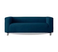 Milica | Housse de canapé Extensible Compatible avec Le modèle Klippan d’IKEA et similaires | pour canapés à accoudoirs Hauts | Tissu Doux, et Ajustable | Couleur Bleu Classique Polyvalent