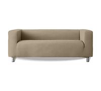 Milica | Housse de canapé Extensible Compatible avec Le modèle Klippan d’IKEA et similaires | pour canapés à accoudoirs Hauts | Tissu Doux, et Ajustable | Couleur Beige foncé sophistiqué