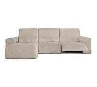 Milica Housse pour canapé d’Angle Relax avec assises Amovibles | Tissu Bután Super Extensible | Méridienne Courte à Gauche | Protège-canapé Lavable et Facile à Installer | Couleur Ivoire