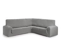 Milica Housse pour canapé d'angle Symétrique | Tissu Super Extensible, Ajustement Parfait, Protection intégrale | Élastique Lavable, antidérapante - Couleur : Gris, Taille Extra (jusqu'à 600 cm)