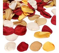 Milifox 200 Pièces Fleurs de Roses en Soie,Confettis Réalistes Réutilisables en Forme de Pétales de Rose pour Le Mariage,La FêTe,La DéCoration de Table,Bordeaux Mix