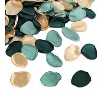 Milifox 200 Pièces Fleurs de Roses en Soie,Confettis Réalistes Réutilisables en Forme de Pétales de Rose pour Le Mariage,La FêTe,La DéCoration de Table,Vert Foncé Mix