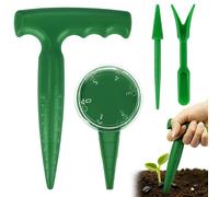 Milifox D'outils de Semoir de Plantoir à Bulbes - Jardinière à Bulbe pour Plantation - Outil de Jardinage pour Semis de Légumes et de Fleurs Transplantation Facile,4 Pièces Vert Foncé