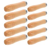 Milisten 10 Pièces Poignée de Lime en Bois Ergonomique Légère Collier en Métal Solide, Poignée de Râpe Portable pour Travail du Bois et Perceuse Manuelle