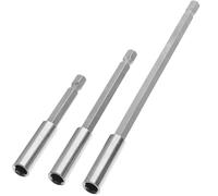 Milisten 3 Pièces Rallonge de Foret en Acier au Carbone Élevé Argenté, Connexion Étroite et Compatibilité Poignée Hexagonale 1/4 Pouces, Outil Polyvalent pour Perceuse Manuelle