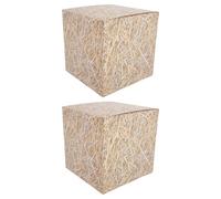 Milisten Boîtes de Décoration Western pour Fête Cowboy, 2pcs en Papier Design Paille Réaliste, Accessoire Photo Polyvalent pour Fête à Thème Ferme
