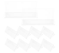 Milisten Chevalet Porte Nom Transparent en V, Lot de 10pcs en Pet, Affichage Recto Verso Élégant pour Réunions et Conférences, Présentoir de Table Minimaliste