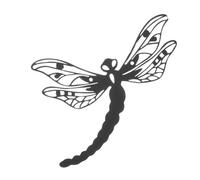 Milisten Décoration Murale Suspendue Libellule en Fer Noir, Ornement Artistique et Unique pour Salon et Décoration Intérieure Moderne